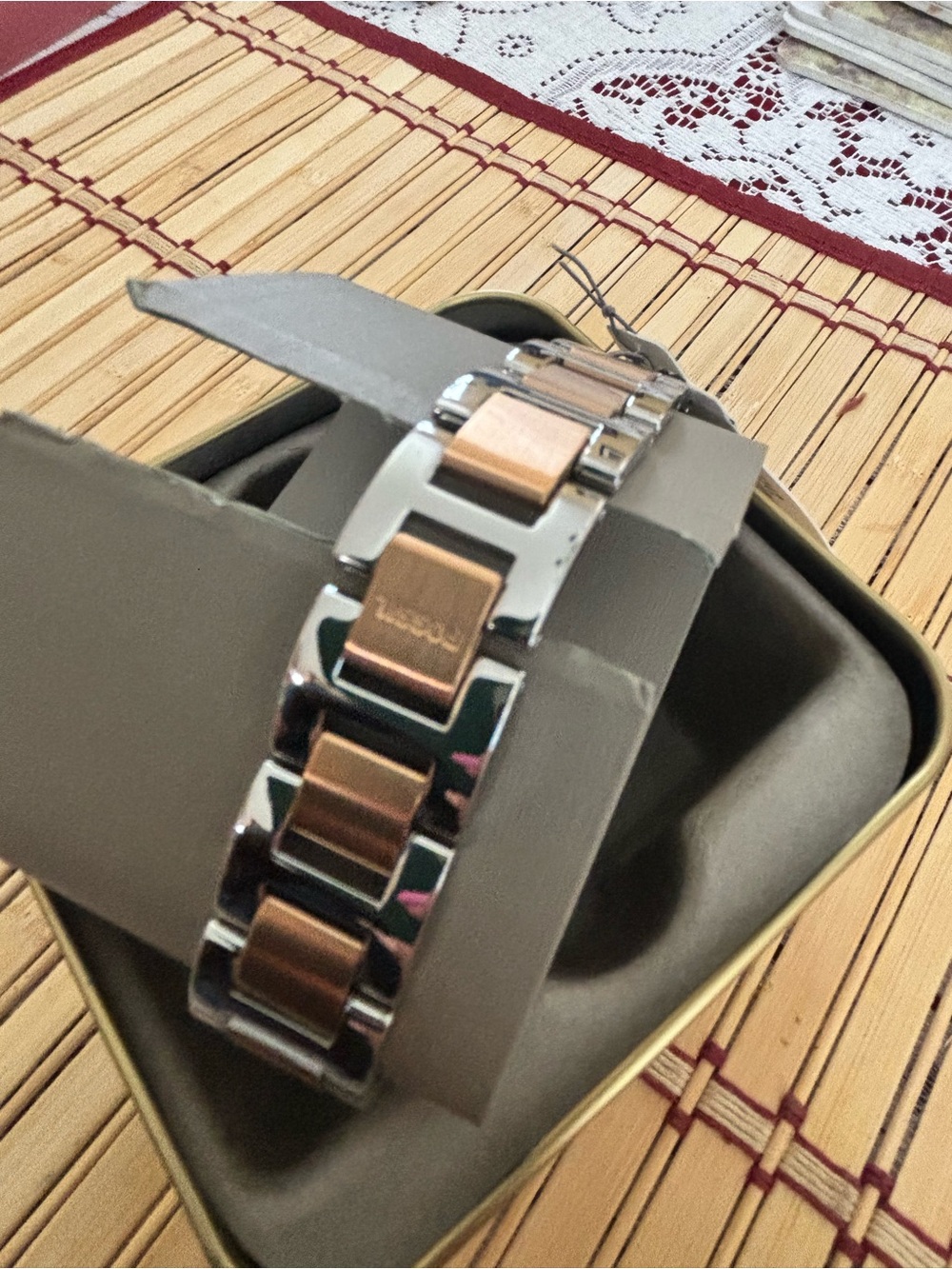 Fossil Two-Tone Rose Gold and Silver Women's Crystal Accent Watch - Picture 6 of 6